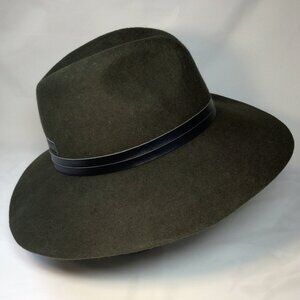 Merrell Hat 100% Wool Felt Wide Brim Olive Green Unisex NEW